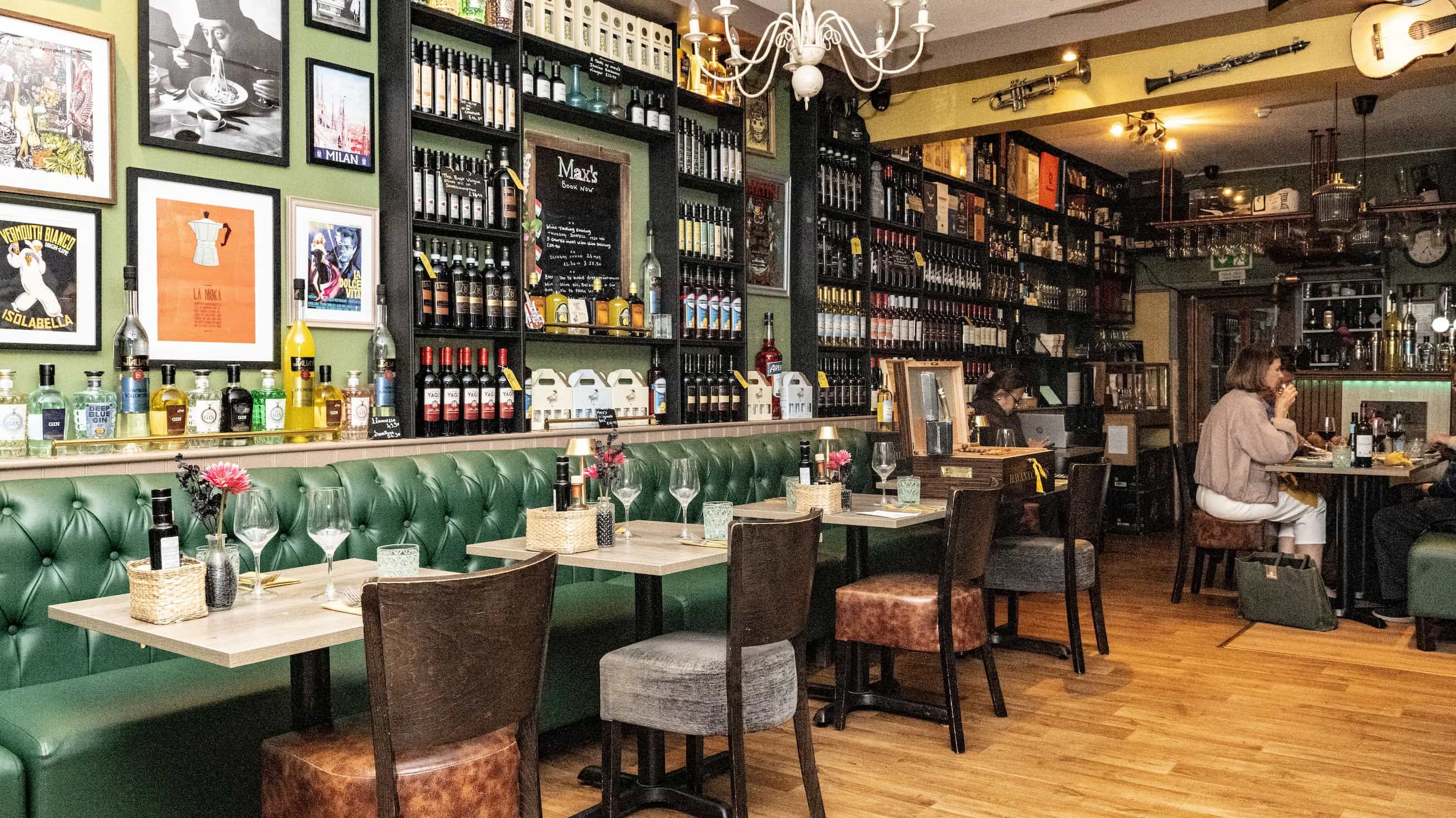 Private dining room tables at Max's Brasserie, Southampton — hire for celebrations and business dinners.